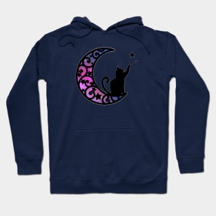 Starlight Moon Kitty Cat Silhouette Hoodie